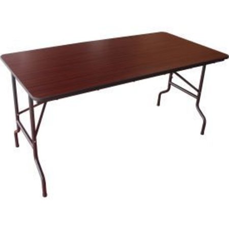 ICEBERG Interion Folding Wood Table, 60W x 30D, Mahogany 67262